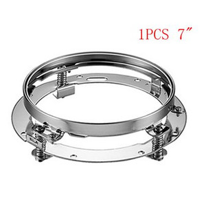 7-palcový čierny/chrómový okrúhly adaptér pre LED svetlomety, montážny krúžok pre Touring Softail FLD