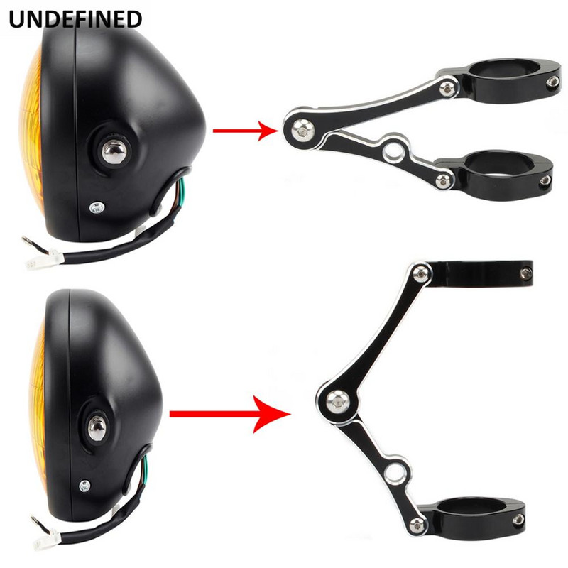 Stezaljka za montažu nosača prednjih svjetala motocikla 37-41 mm 49 mm 54 mm Držač cijevi vilice crni za Harley Cafe Racer Chopper Bobber Univerzalni