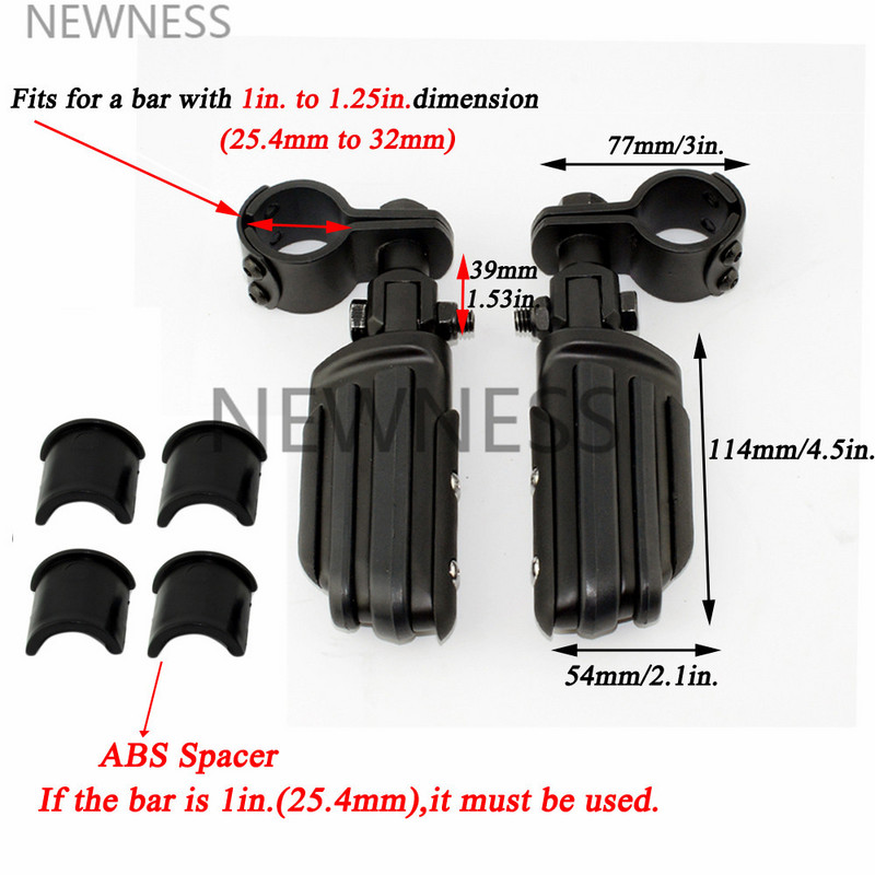 Dvojitá gumová svorka na motocyklový diaľničný nárazník, opierka na nohy, ochranný kryt motora, svorky na upevnenie nôh pre Harley Cafe Racer