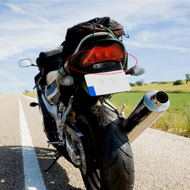 Motociklo valstybinio numerio ženklo laikiklis galinis žibintas, fiksuotas sulankstomas numerio ženklo rėmo laikiklis, universalios motociklo dalys