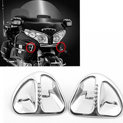 2db krómozott motorkerékpár burkolat Martini légbeömlő rácsok dekorációs alkatrészei Honda Gold Wing GL1800 2001-2011 ABS műanyaghoz