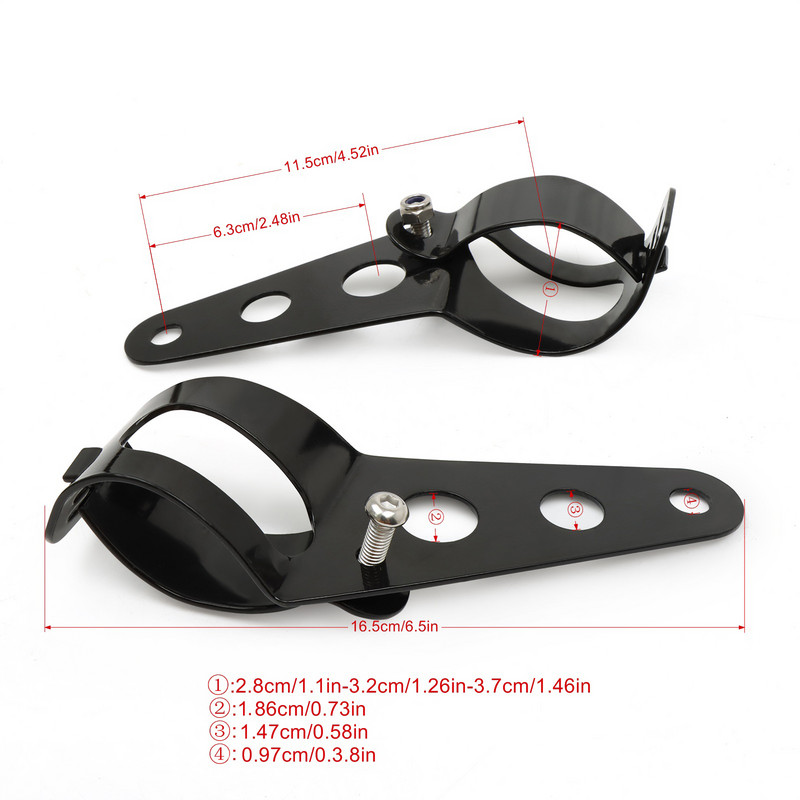 Universalūs 26 mm–37 mm priekinių žibintų laikikliai, šakės ausinės, motociklo smulkintuvas Cafe Racer, skirtas Bobber Racer Yamaha Kawasaki BMW