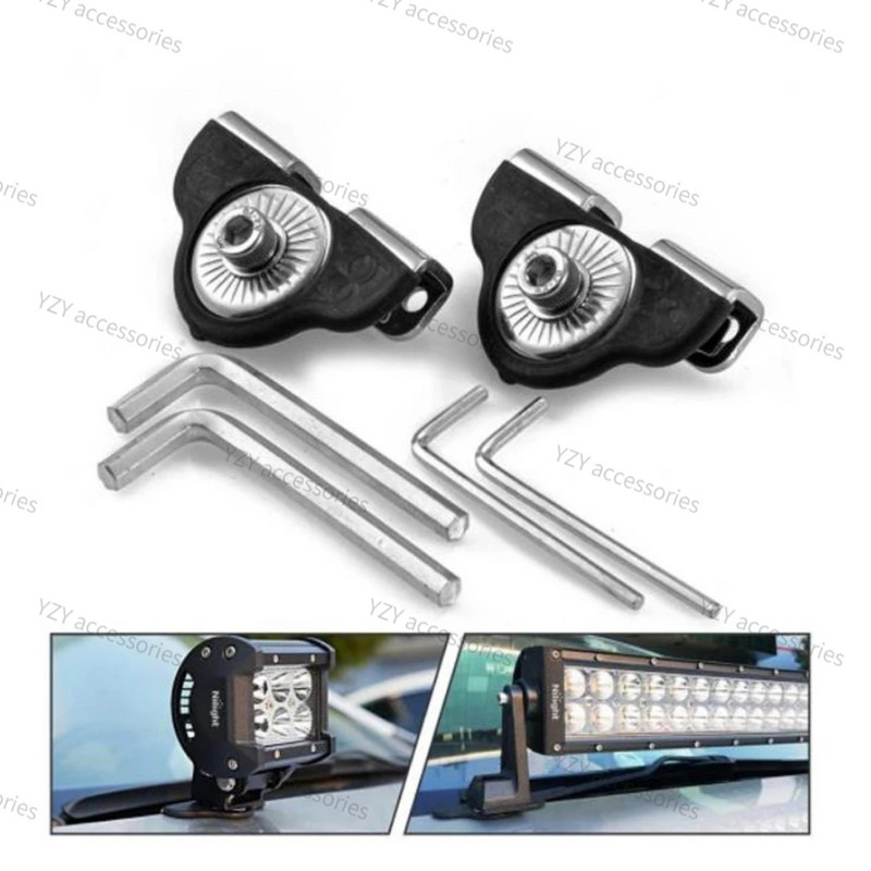 1PAIR autó motorháztető led lámpa rögzítő konzol Auto motorháztető fedél piller lámpa tartó bilincs nem fúró SUV 4WD 4X4