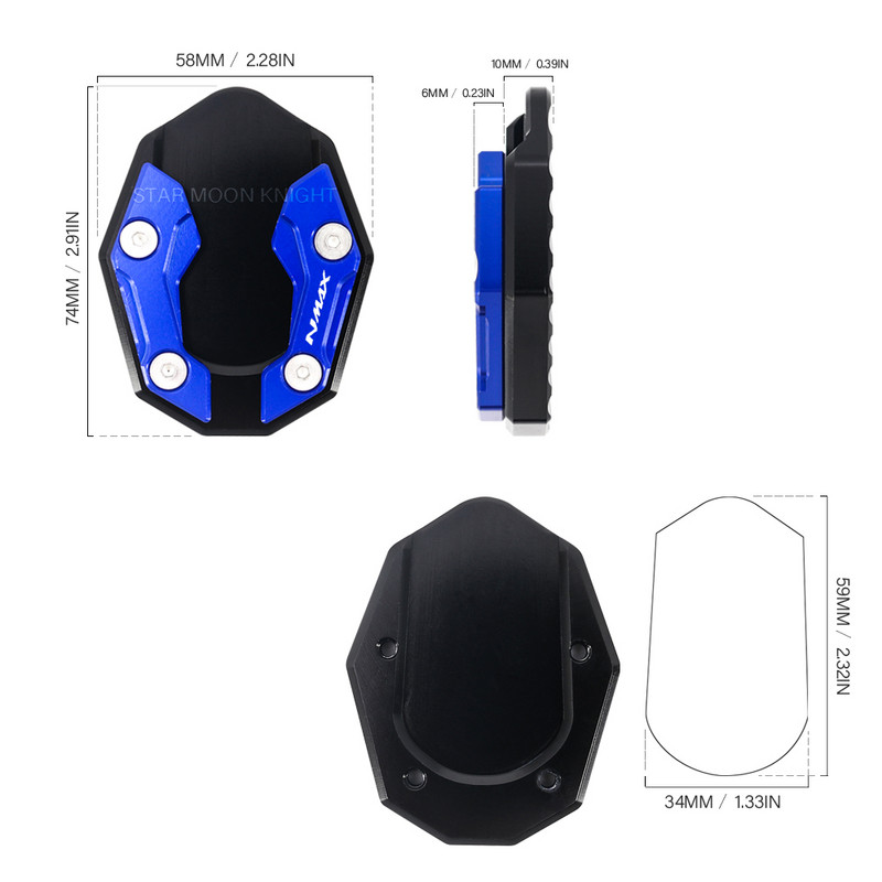 Nosač bočnog stalka za motocikl Povećaj produžetak za YAMAHA NMAX155 NMAX125 N-MAX 125 155 XMAX X-MAX 300 MT15 MT125