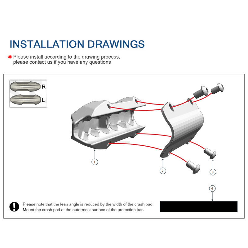 Štitnik motora motocikla Zaštita odbojnika Dekorativni blok 25 mm Crash Bar za BMW R1250GS, R1200GS, ADV, Adventure,