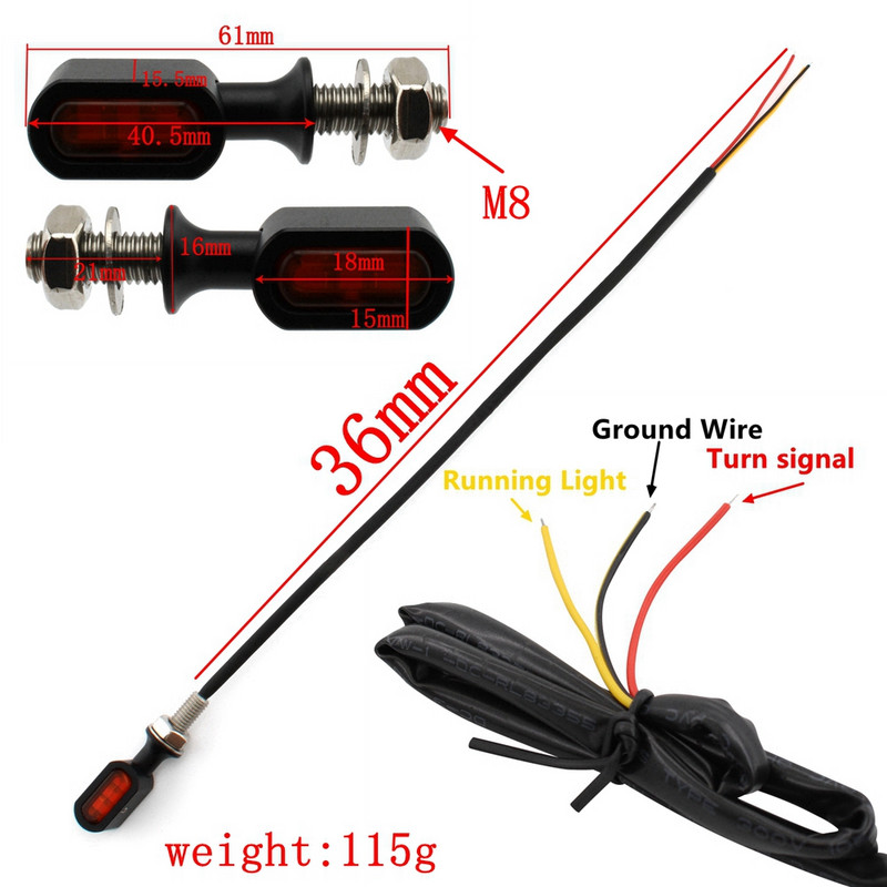 Motociklo galinio LED posūkio signalo važiavimo indikatoriaus lemputė juoda/chrominė, skirta Harley Sportster Bobber Mini Chopper Custom