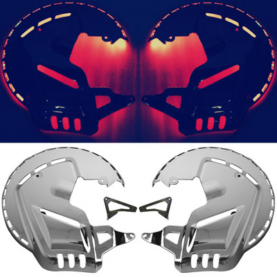 Motocyklové LED chrómové kotúčové svetlo s LED krúžkom ohňa a krytmi bŕzd pre Honda Goldwing GL1800 2001-2014 F6B 2013-2015