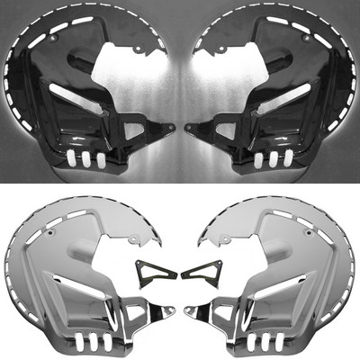 Motocyklové LED chrómové kotúčové svetlo s LED krúžkom ohňa a krytmi bŕzd pre Honda Goldwing GL1800 2001-2014 F6B 2013-2015