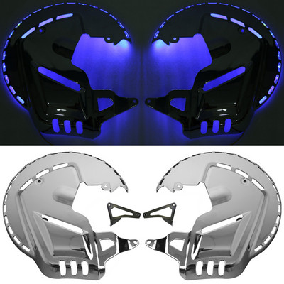 Motocyklové LED chrómové kotúčové svetlo s LED krúžkom ohňa a krytmi bŕzd pre Honda Goldwing GL1800 2001-2014 F6B 2013-2015