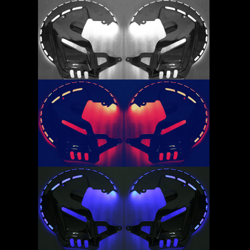 Motocyklové LED chrómové kotúčové svetlo s LED krúžkom ohňa a krytmi bŕzd pre Honda Goldwing GL1800 2001-2014 F6B 2013-2015