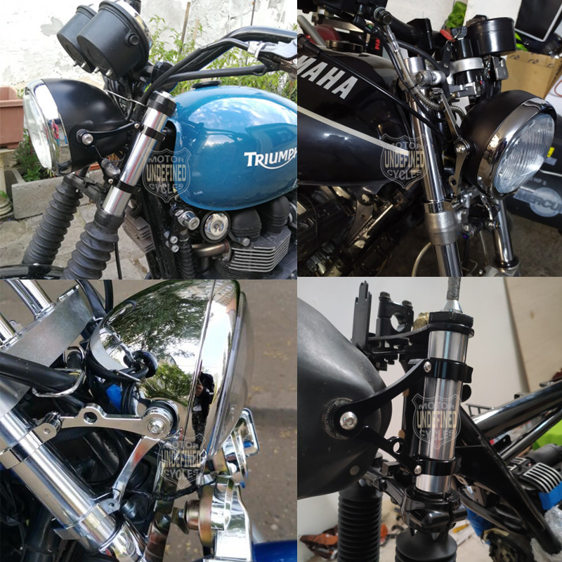 Držiak motocyklového svetlometu, svorka 39 mm - 41 mm, držiak CNC vidlicovej trubice, držiak reflektora pre Harley Cafe Racer Chopper Bobber Universal