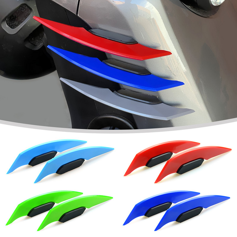 2 τμχ Αυτοκόλλητο Universal Motorcycle Winglet Aerodynamic Spoiler Wing Side Spoiler Spoiler Dynamic Wing for Motorbike Scooter