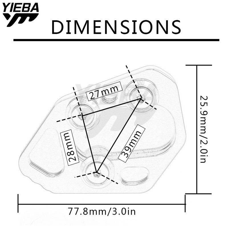 Hliníkový bočný stojan na motocykel MOTO, zväčšovacia doska, predĺženie stojana pre BMW F800R 09-15 HP2 SPORT 08-10 R1200S 06-08