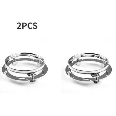 7 hüvelykes fekete/króm kör alakú LED-es fényszóróadapter rögzítőgyűrűs tartó a Touring Softail FLD-hez