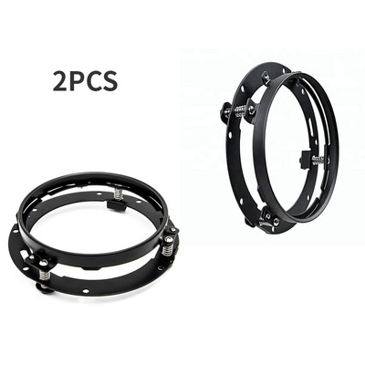 7 hüvelykes fekete/króm kör alakú LED-es fényszóróadapter rögzítőgyűrűs tartó a Touring Softail FLD-hez