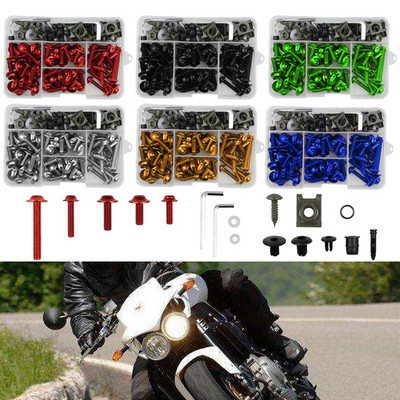 190 de bucăți șuruburi complete de carenare pentru Kawasaki ZX6R ZX7R ZX9R ZX10R ZX12R ZX14R Versys 650 Ninja 650R 1000 Z750 Z1000 ZZR600