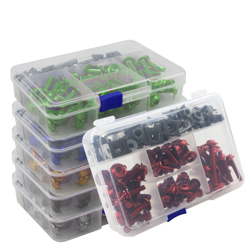 190 vnt. pilno sandarinimo varžtų varžtas, skirtas Kawasaki ZX6R ZX7R ZX9R ZX10R ZX12R ZX14R Versys 650 Ninja 650R 1000 Z750 Z1000 ZZR600