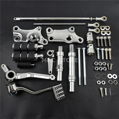 Motorkerékpár előremenő kezelőszervek komplett készlet csapok karok és összekötő elemek Harley Sportster 883 1200 XL Iron Custom Super Low 1991-2022-hez