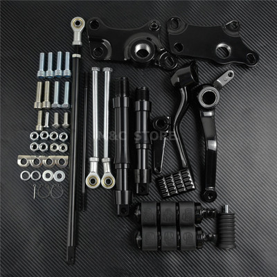 Motorkerékpár előremenő kezelőszervek komplett készlet csapok karok és összekötő elemek Harley Sportster 883 1200 XL Iron Custom Super Low 1991-2022-hez