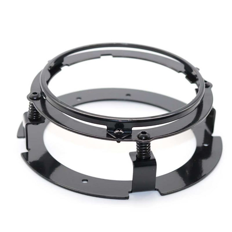 1 ks čierna/chrómová 5 3/4" 5,75 palcová súprava držiakov svetlometov pre motocykel, držiaky s krúžkom pre 5,75 palcové LED svetlomety