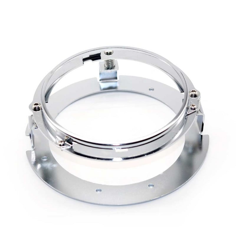 1 ks čierna/chrómová 5 3/4" 5,75 palcová súprava držiakov svetlometov pre motocykel, držiaky s krúžkom pre 5,75 palcové LED svetlomety