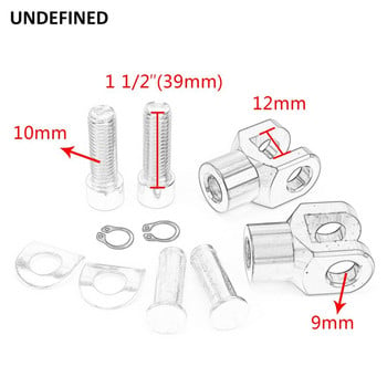 39 мм черни хромирани мотоциклетни колчета за крака Стойки за крака Clevis Kit Mount w/ Hardware за Harley Honda Yamaha Kawasaki Suzuki Universal