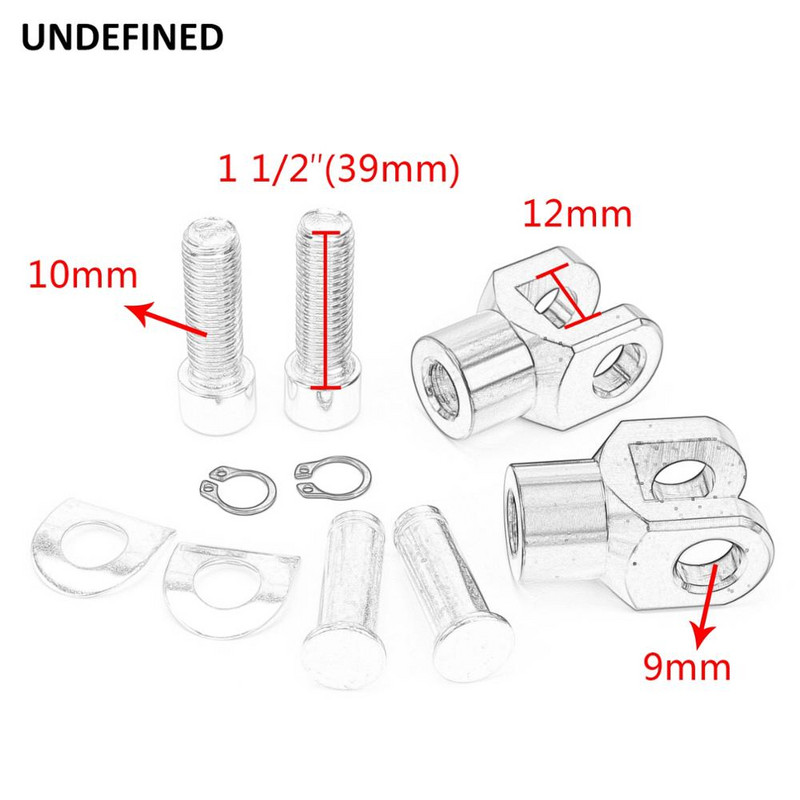 39mm čierne chrómové opierky na nohy pre motocykle, sada vidlicových držiakov s hardvérom pre Harley, Honda, Yamaha, Kawasaki, Suzuki, univerzálny