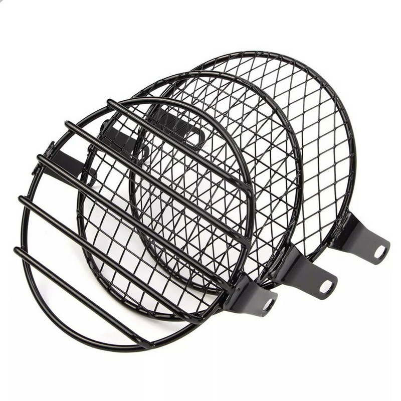 Protector universal pentru faruri vintage pentru motociclete de 7 inchi. Capac pentru lămpi cu lumină pentru grătar, abajur din plasă metalică modificată