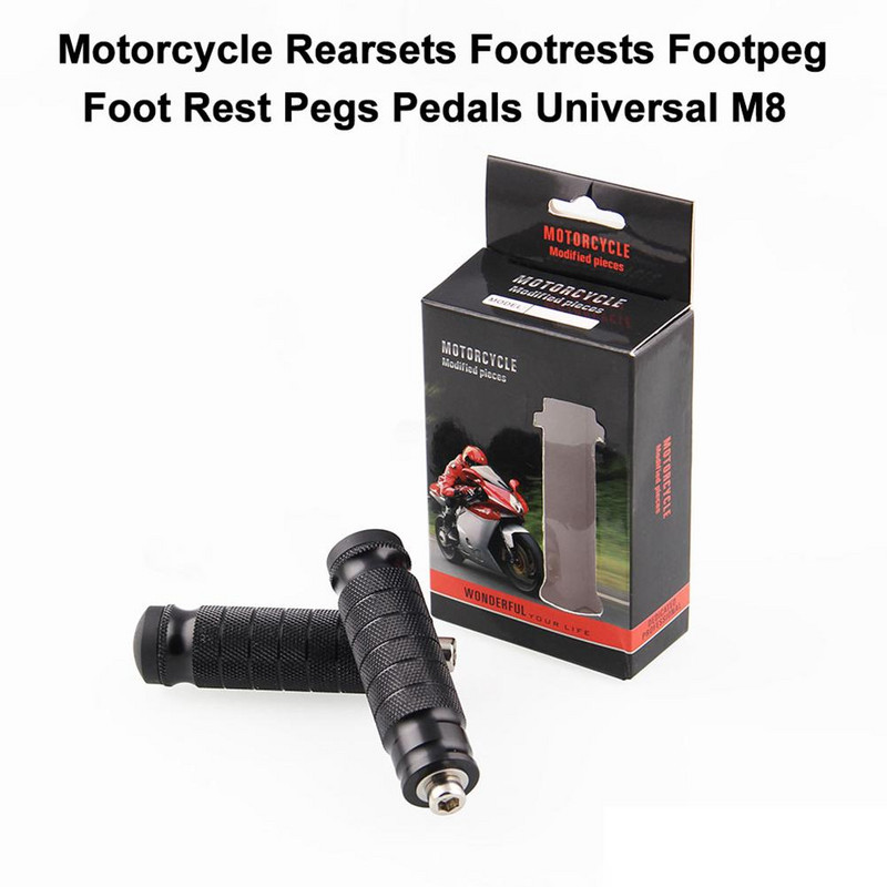 1 pár CNC motorkerékpár hátsó lábtámasz pedálok M8 6063 alumínium Refit tartós univerzális lábtartók lábtartók 102X26X26mm