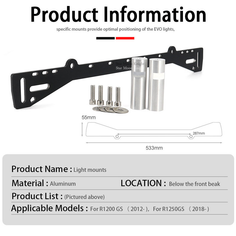 BMW R 1200 gs 1250 GS R1200GS R1250GS-hez Motorkerékpár segédfényszóró Spotlámpatartó tartó Ködlámpa tartókonzolok