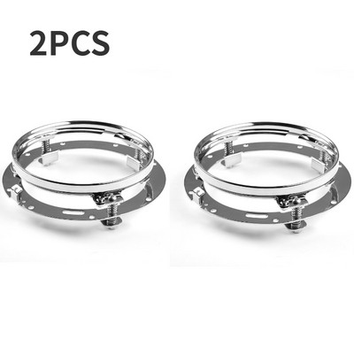 Suport de montare negru/cromat de 7 inchi, inel de acoperire pentru faruri cu LED rotunde de 7 inchi, accesorii pentru motociclete auto