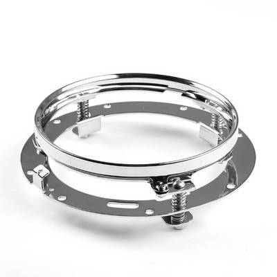 Suport de montare negru/cromat de 7 inchi, inel de acoperire pentru faruri cu LED rotunde de 7 inchi, accesorii pentru motociclete auto