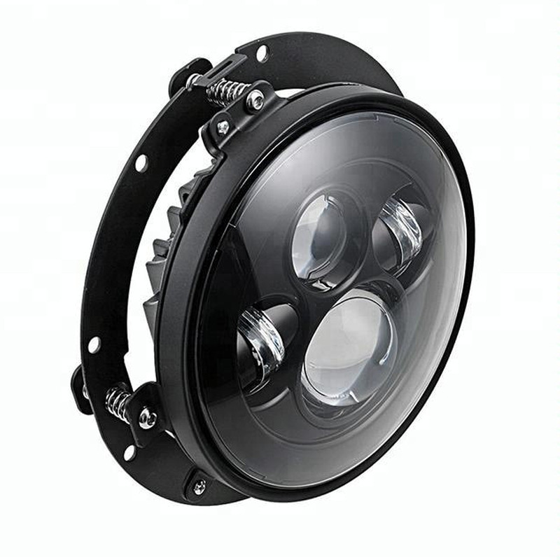 Suport de montare negru/cromat de 7 inchi, inel de acoperire pentru faruri cu LED rotunde de 7 inchi, accesorii pentru motociclete auto
