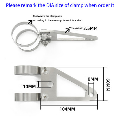 Testreszabott 27-60 mm-es univerzális alumínium és rozsdamentes acél fényszóró beállító tartó fényszóró rögzítő tartó retro motorkerékpárhoz