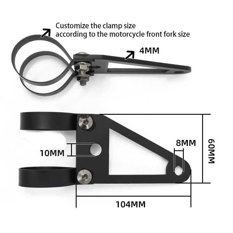 Testreszabott 27-60 mm-es univerzális alumínium és rozsdamentes acél fényszóró beállító tartó fényszóró rögzítő tartó retro motorkerékpárhoz