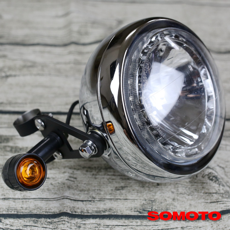 Testreszabott 27-60 mm-es univerzális alumínium és rozsdamentes acél fényszóró beállító tartó fényszóró rögzítő tartó retro motorkerékpárhoz