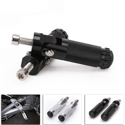 2PCS Мотоциклет Мотоциклет Сгъваеми поставки за крака Колчета за крака CNC Алуминиеви универсални поставки за крака Колчета Задни педали Комплект части за мотоциклет