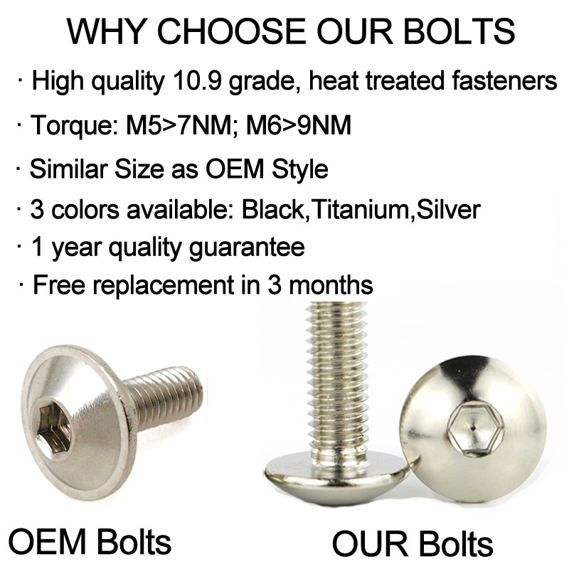 Alkalmas a Honda VFR800 VFR 800 2002-2013 motorkerékpár burkolatához, komplett teljes kivezetésű csavarok készlet kapcsok anya csavarok acél
