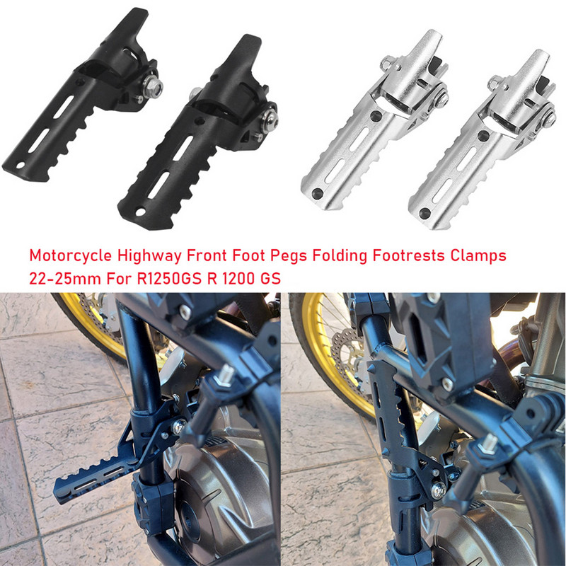 Motorkerékpár autópálya első lábtartók Összecsukható lábtámaszok bilincsek 22-25 mm BMW R1250GS R 1200 GS adv kalandhoz LC HP GSA 2013-2022