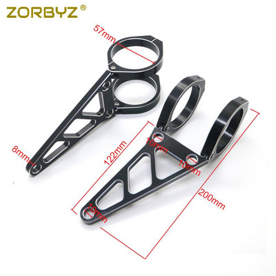 ZORBYZ 39mm/41mm/48mm/51mm/54mm/57mm fekete CNC motorkerékpár fényszóró-tartó villa bilincsek Harley Suzuki Triumph Hondához