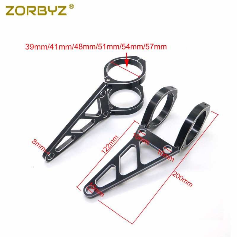 ZORBYZ 39mm/41mm/48mm/51mm/54mm/57mm fekete CNC motorkerékpár fényszóró-tartó villa bilincsek Harley Suzuki Triumph Hondához