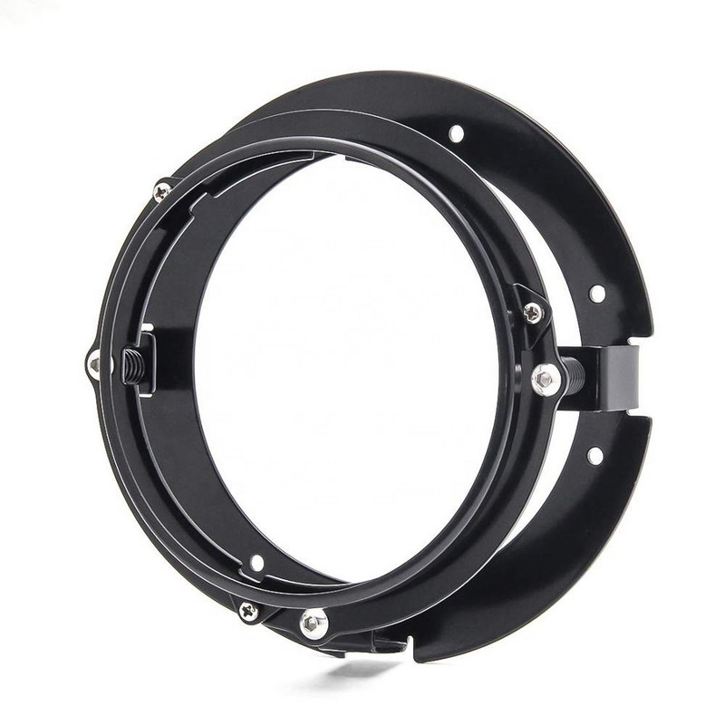 Čierny/chrómový montážny krúžok na motocykel 5 3/4" 5,75 palcov pre okrúhle LED svetlomety 5,75"