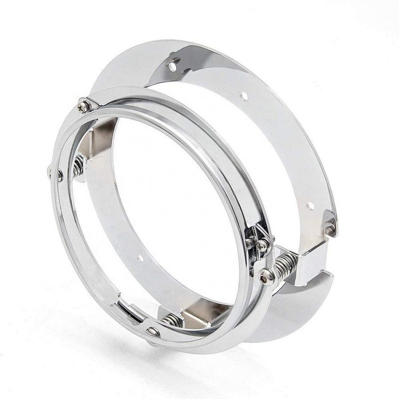 Čierny/chrómový montážny krúžok na motocykel 5 3/4" 5,75 palcov pre okrúhle LED svetlomety 5,75"