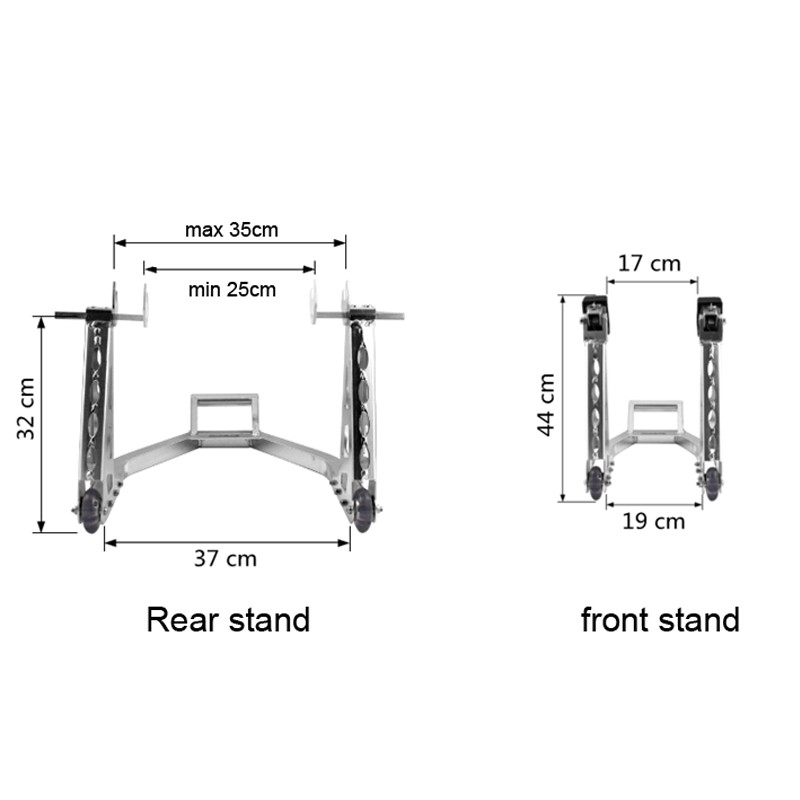 HZYEYO Hliníkový stojan na kolesá motocykla Fear a nástroj na opravu pneumatík z predného rámu, T009