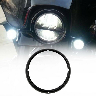 Inel pentru faruri de 7 inci pentru motociclete, accesorii rotunde cromate, negru, pentru carcasa farurilor, potrivite pentru Harley Davidson Touring Road King