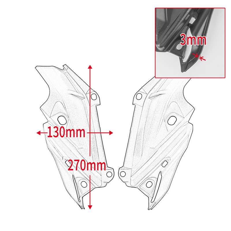 Pre Kawasaki Z900 2017 2018 2019 Z 900 Príslušenstvo k motocyklu Nenalakovaný vnútorný kryt nasávania vzduchu, držiak bočného panela, kapotáž