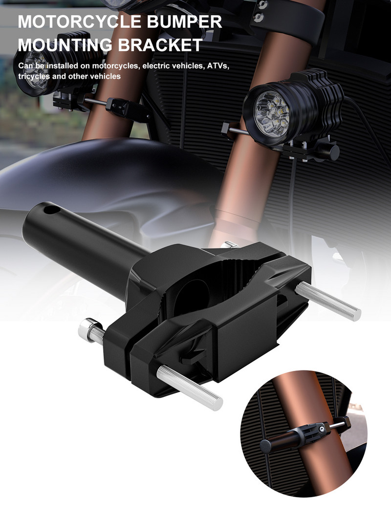 Univerzálny držiak svetlometov pre motocykel 2021, nastaviteľná svorka na nárazník motocykla 2 – 5,5 cm, držiak reflektora, príslušenstvo do auta