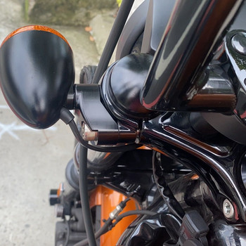 Σωλήνες χρωμίου 39mm /49mm Κιτ μετατόπισης φλας μοτοσικλέτας Μπροστινή βάση στήριξης ένδειξης για Harley Dyna FXR Sportster