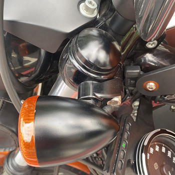 Σωλήνες χρωμίου 39mm /49mm Κιτ μετατόπισης φλας μοτοσικλέτας Μπροστινή βάση στήριξης ένδειξης για Harley Dyna FXR Sportster