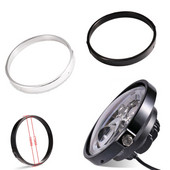 7-palcové LED svetlomety, držiak na lampu, motocyklové reflektory, adaptérový krúžok, držiak na motocykel, čierny chróm, univerzálny